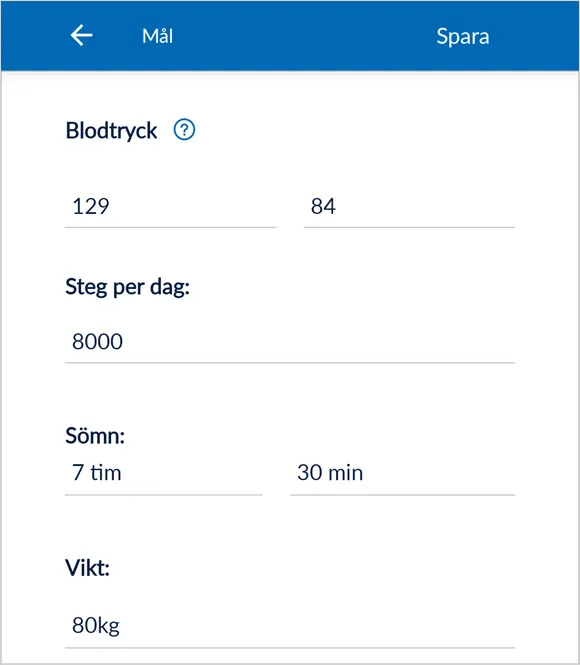 omron connect sätta upp mål